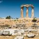 Ruins of ancient temple in Corinth, Greece - archaeological site