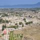 Ruins of temple in Corinth, Greece - archaeology background