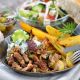 Greek,Gyros,With,Tzatziki,And,Fried,Potatoes