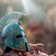 Greek,Sparta,Metal,Iron,Helmet,On,Rocks.,Historical,Ancient,Helmet